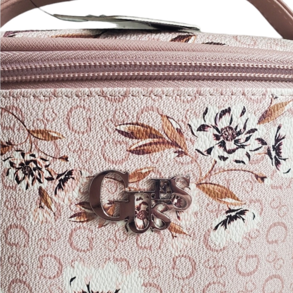 Guess Floral Monogram Cosmetic Case with Handle - Picture 2 of 11